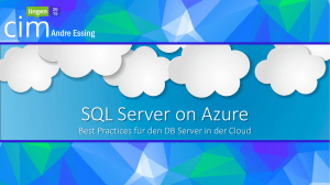 SQL Server on Azure - Best Practices für den DB Server