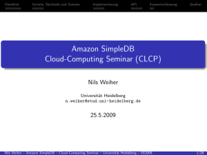 Amazon SimpleDB Cloud-Computing Seminar (CLCP)