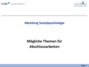 Mögliche Themen für Abschlussarbeiten - 14. Frankfurter Kinder-Uni