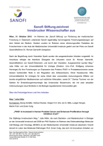Sanofi Stiftung zeichnet Salzburger