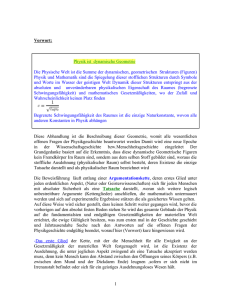 Vorwort: Physik ist dynamische Geometrie Die Physische Welt ist die
