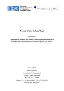 Proposal für eine Bachelor-Thesis