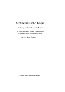 Mathematische Logik I - Logik und Sprachtheorie / Mathematische