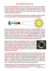 Sonnenfinsternis - Planetarium Judenburg