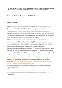Soziologie der Behinderung und Disability Studies