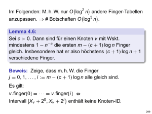 Im Folgenden: M. h. W. nur O(log n) andere Finger