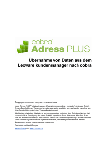 Übernahme von Daten aus dem Lexware kundenmanager nach cobra