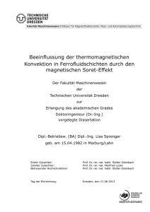 Beeinflussung der thermomagnetischen Konvektion in