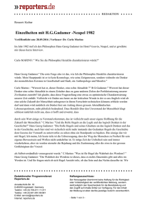 Einzelheiten mit H.G.Gadamer -Neapel 1982