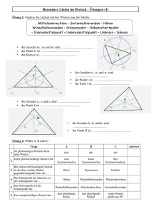 Besondere Linien im Dreieck : Übungen (1)