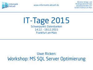 Uwe Ricken: Workshop - Schwerpunkt: MS SQL