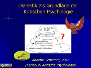 2.2 Hegelsche Dialektik - Ferienuni Kritische Psychologie 2016