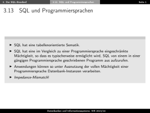 3.13 SQL und Programmiersprachen