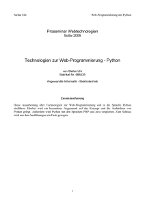 Technologien zur Web-Programmierung - Python