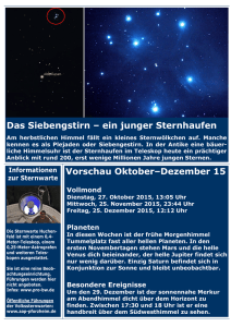 Das Siebengstirn – ein junger Sternhaufen Vorschau Oktober