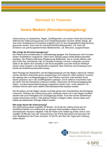 Merkblatt für Patienten Innere Medizin (Dünndarmspiegelung)