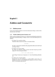 Kapitel 1: Zahlen und Geometrie