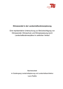 Klimawandel in der Landschaftsrahmenplanung Eine repräsentative