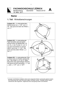 Aufgabe W-1: In nebenstehender Figur ist ein Quadrat einem Kreis