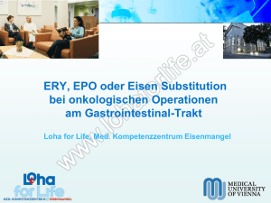 ERY, EPO oder Eisen Substitution bei onkologischen