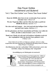 zum Thema "Das Feuer Gottes" - Jesus-Christus