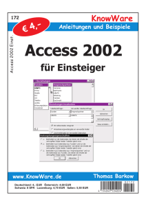 Access 2002 für Einsteiger