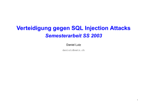 Verteidigung gegen SQL Injection Attacks