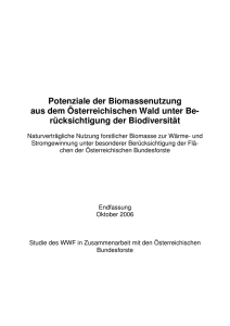 Potenziale der Biomassenutzung aus dem Österreichischen Wald