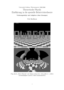 Theoretische Physik: Einf uhrung in die spezielle Relativit atstheorie