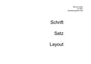 Schrift Satz Layout