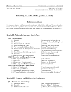 Vorlesung El. Math. MINT [Modul MA8802]