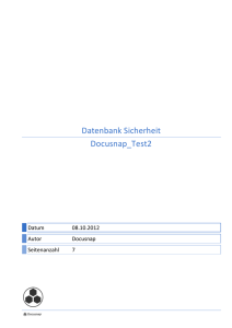 Datenbank Sicherheit