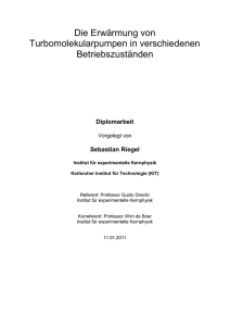 Die Erwärmung von Turbomolekularpumpen in verschiedenen