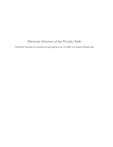 Electronic Structure of the Periodic Table