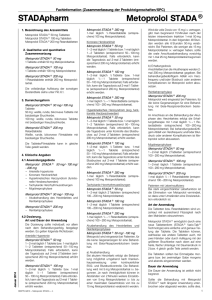 Metoprolol STADA - SRZ - Fachinformationsdienst