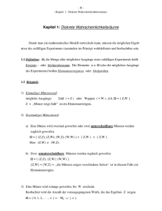 Kapitel 1: Diskrete Wahrscheinlichkeitsräume