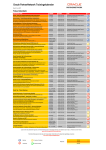 Oracle PartnerNetwork Trainingskalender
