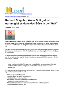 Gerhard Staguhn, Wenn Gott gut ist, warum gibt es