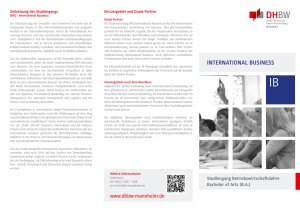 Flyer zum Studiengang  - International Business