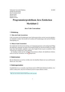 Java Entdecken Merkblatt 2 - Technische Universität München