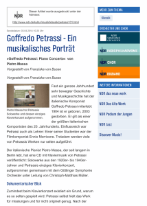 Goffredo Petrassi - Ein musikalisches Porträt