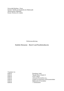 Euklids Elemente – Buch I und Parallelentheorie