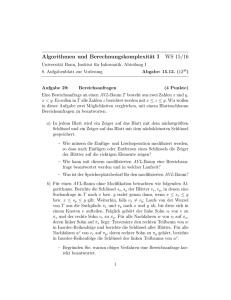 Algorithmen und Berechnungskomplexität I WS 15/16