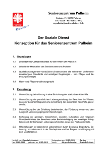 Der Soziale Dienst Konzeption für das Seniorenzentrum Pulheim