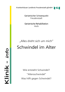 Schwindel im Alter Schwindel im Alter