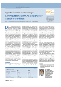 Leitsymptome der Cholesterin ester- Speicherkrankheit - Lipid-Liga