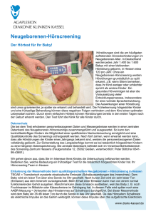 Infoblatt Neugeborenen Hörscreening