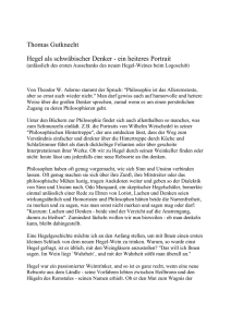 Thomas Gutknecht Hegel als schwäbischer Denker