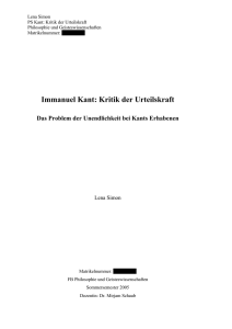 Kants Kritik der Urteilskraft
