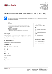 Database Administration Fundamentals (MTA) (MTA364)